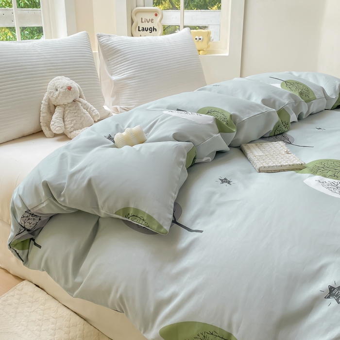 91家纺网 家纺一手货源 找家纺 麋兔 2025新款全棉纯棉ins印花单品被套 被套单件 秋末