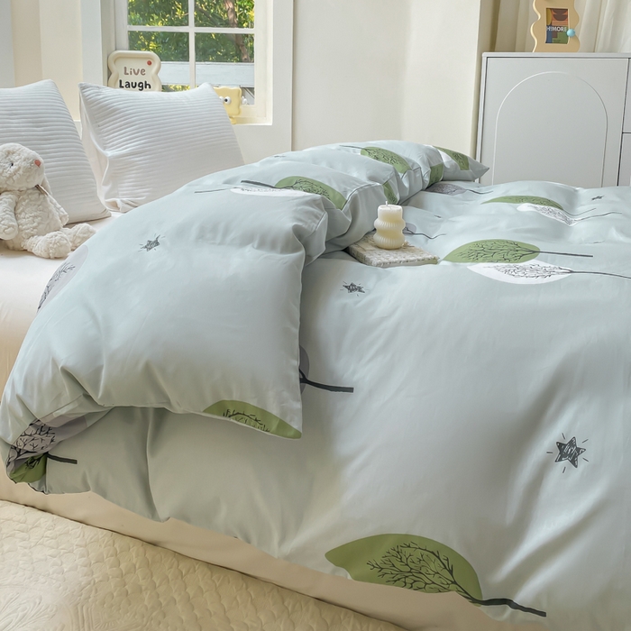 91家纺网 家纺一手货源 找家纺 麋兔 2025新款全棉纯棉ins印花单品被套 被套单件 秋末