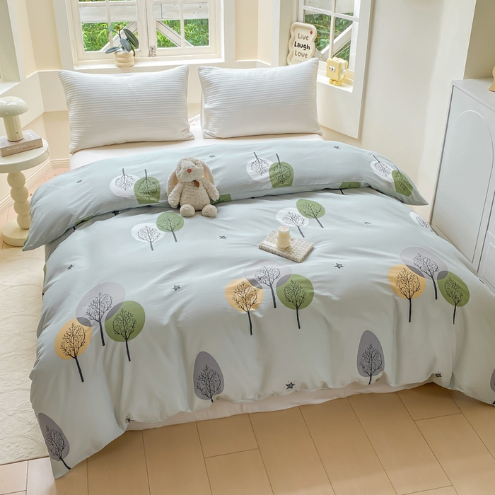 91家纺网 家纺一手货源 找家纺 麋兔 2025新款全棉纯棉ins印花单品被套 被套单件 秋末