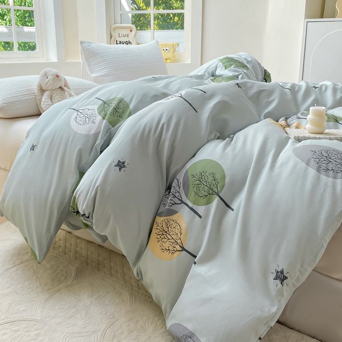 91家纺网 家纺一手货源 找家纺 麋兔 2025新款全棉纯棉ins印花单品被套 被套单件 秋末