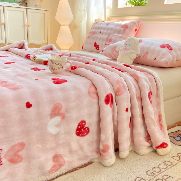 91家纺网 家纺一手货源 找家纺 品乐家纺 2025新款秋冬高克重牛奶绒保暖床单单品床单单件床单 甜心粉