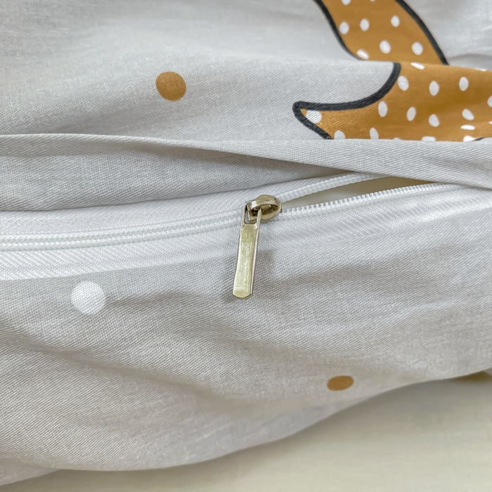 91家纺网 家纺一手货源 找家纺 麋兔 2025新款全棉纯棉ins印花单品被套 被套单件 月之心-灰