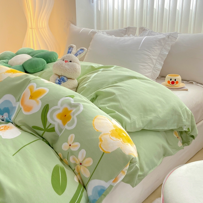 91家纺网 家纺一手货源 找家纺 麋兔 2025新款全棉纯棉ins印花单品被套 被套单件 花暖香风