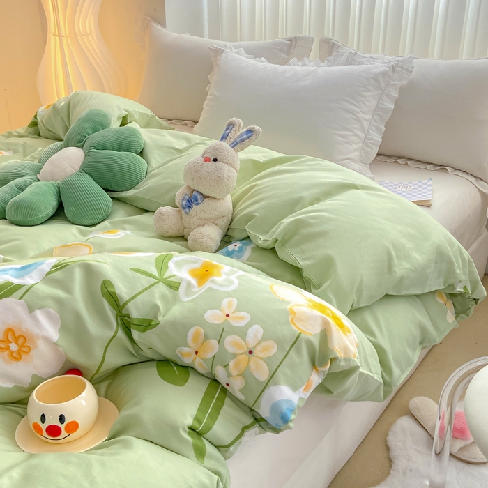 91家纺网 家纺一手货源 找家纺 麋兔 2025新款全棉纯棉ins印花单品被套 被套单件 花暖香风