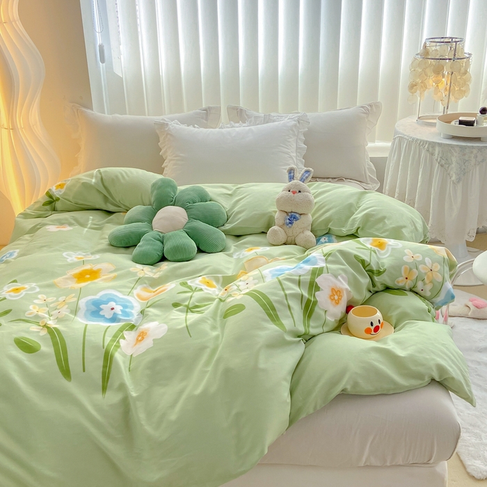 91家纺网 家纺一手货源 找家纺 麋兔 2025新款全棉纯棉ins印花单品被套 被套单件 花暖香风