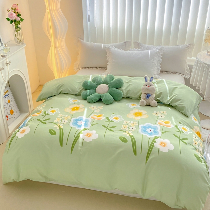 91家纺网 家纺一手货源 找家纺 麋兔 2025新款全棉纯棉ins印花单品被套 被套单件 花暖香风