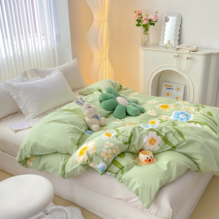 91家纺网 家纺一手货源 找家纺 麋兔 2025新款全棉纯棉ins印花单品被套 被套单件 花暖香风