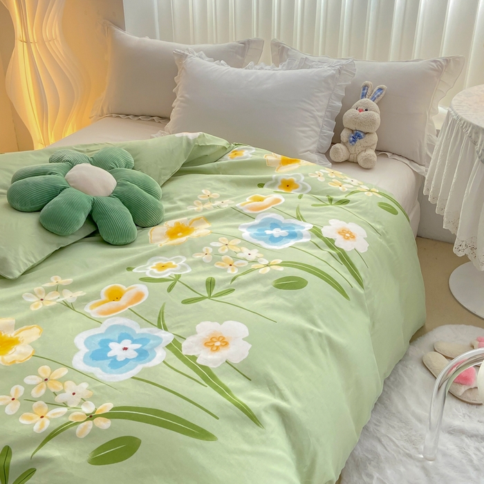 91家纺网 家纺一手货源 找家纺 麋兔 2025新款全棉纯棉ins印花单品被套 被套单件 花暖香风