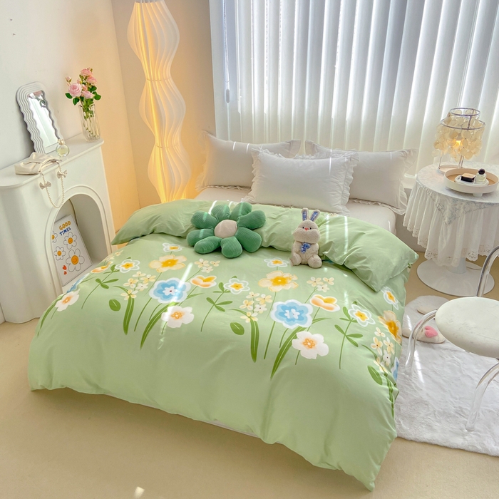 91家纺网 家纺一手货源 找家纺 麋兔 2025新款全棉纯棉ins印花单品被套 被套单件 花暖香风