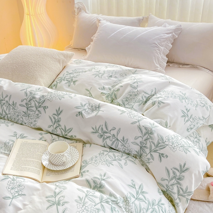 91家纺网 家纺一手货源 找家纺 麋兔 2025新款全棉纯棉ins印花单品被套 被套单件 梅香凝枝