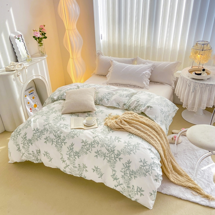 91家纺网 家纺一手货源 找家纺 麋兔 2025新款全棉纯棉ins印花单品被套 被套单件 梅香凝枝