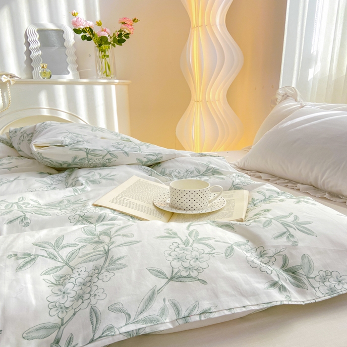 91家纺网 家纺一手货源 找家纺 麋兔 2025新款全棉纯棉ins印花单品被套 被套单件 梅香凝枝