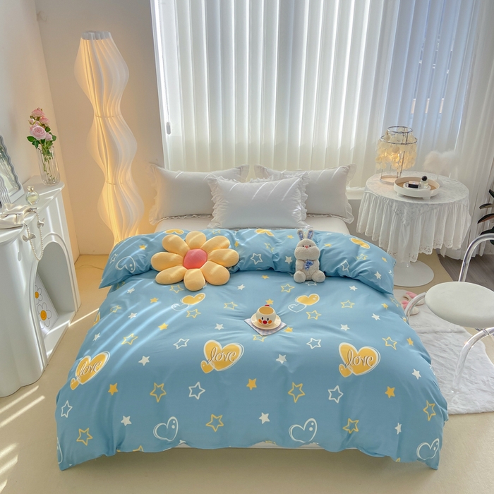 91家纺网 家纺一手货源 找家纺 麋兔 2025新款全棉纯棉ins印花单品被套 被套单件 铭心