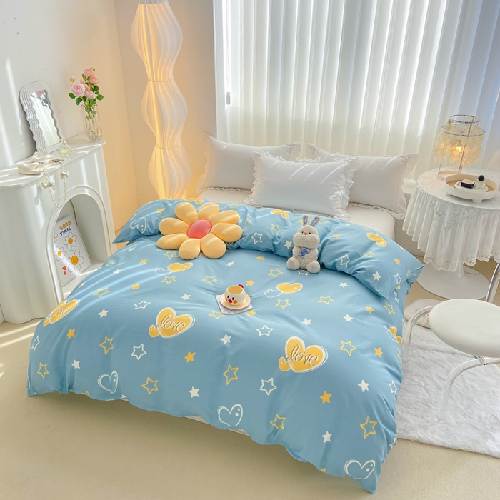 91家纺网 家纺一手货源 找家纺 麋兔 2025新款全棉纯棉ins印花单品被套 被套单件 铭心