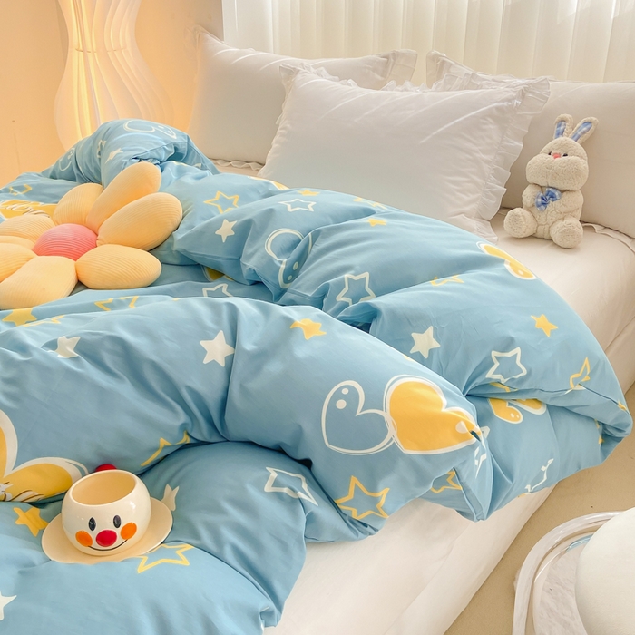 91家纺网 家纺一手货源 找家纺 麋兔 2025新款全棉纯棉ins印花单品被套 被套单件 铭心