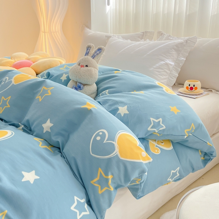 91家纺网 家纺一手货源 找家纺 麋兔 2025新款全棉纯棉ins印花单品被套 被套单件 铭心