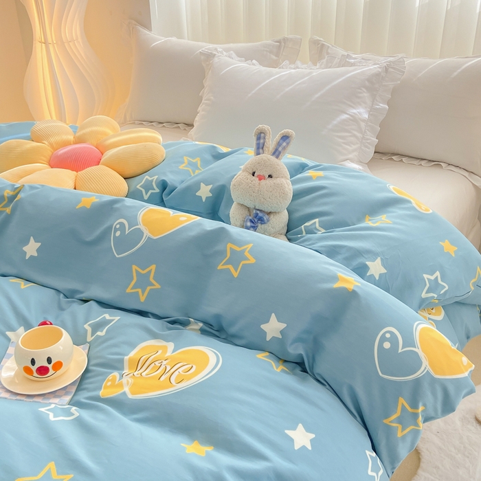 91家纺网 家纺一手货源 找家纺 麋兔 2025新款全棉纯棉ins印花单品被套 被套单件 铭心