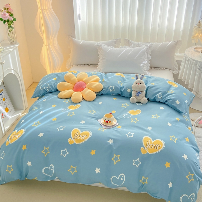 91家纺网 家纺一手货源 找家纺 麋兔 2025新款全棉纯棉ins印花单品被套 被套单件 铭心