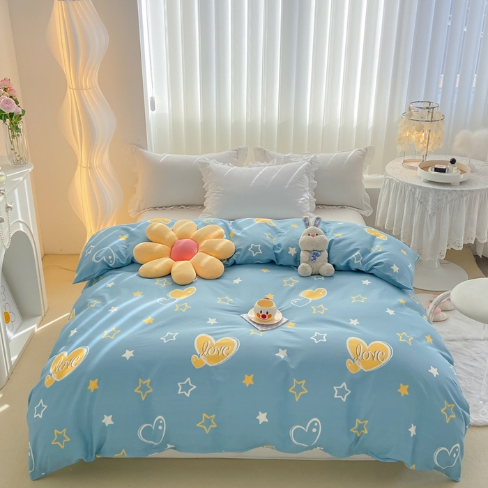 91家纺网 家纺一手货源 找家纺 麋兔 2025新款全棉纯棉ins印花单品被套 被套单件 铭心,铭心