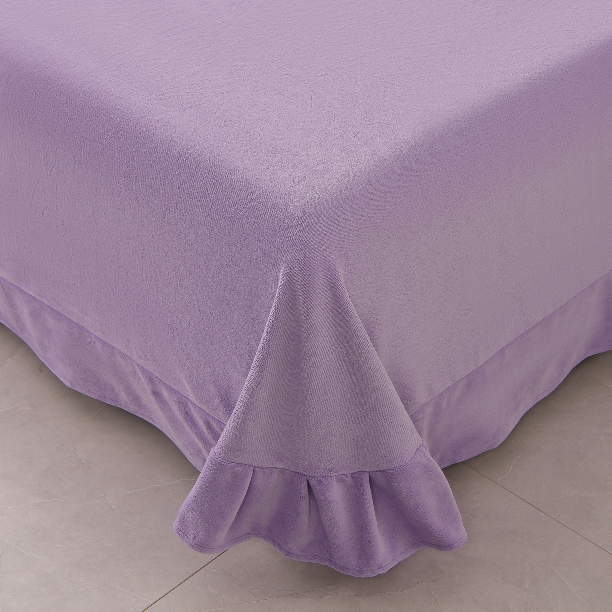 91家纺网 家纺一手货源 找家纺 湘雪家居  2025新款高克重纯色一字绣刺绣牛奶绒床单款床盖款四件套 提供买家秀 经典款-熏韵紫