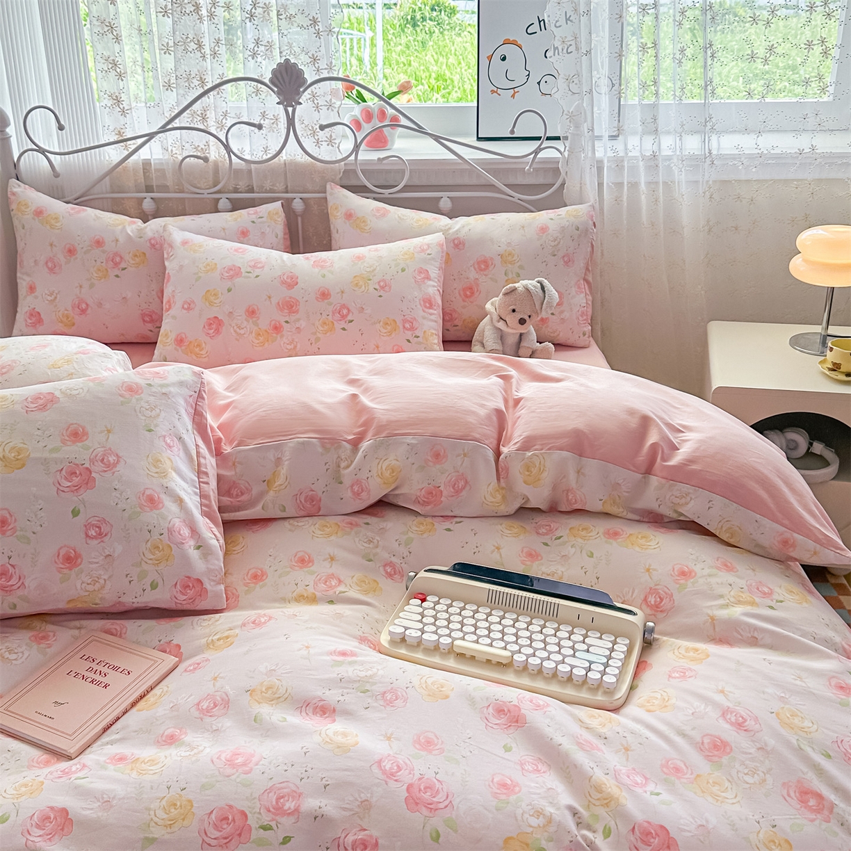 91家纺网 家纺一手货源 找家纺 （总）恒爱家纺 2025新款全棉花卉四件套