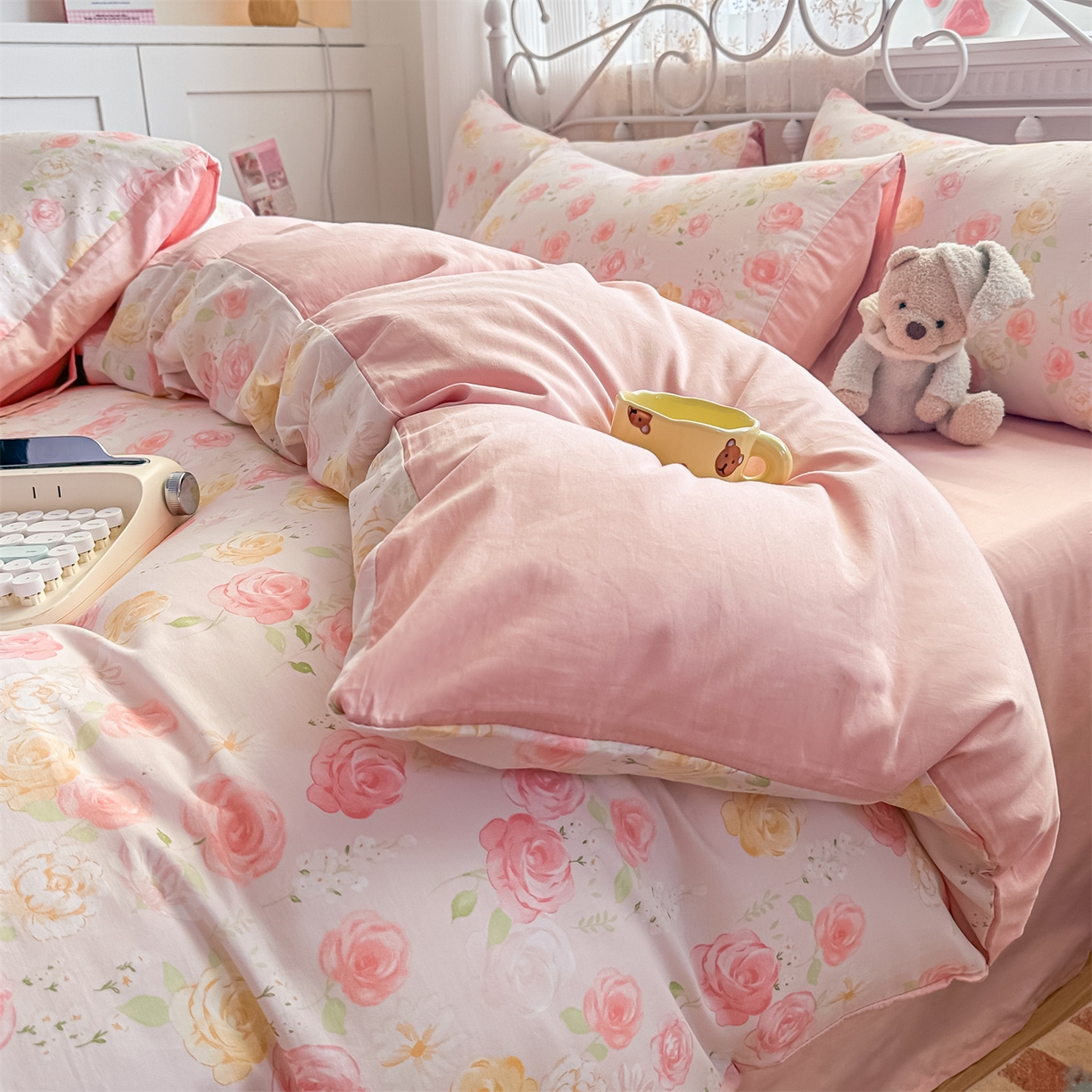 91家纺网 家纺一手货源 找家纺 （总）恒爱家纺 2025新款全棉花卉四件套