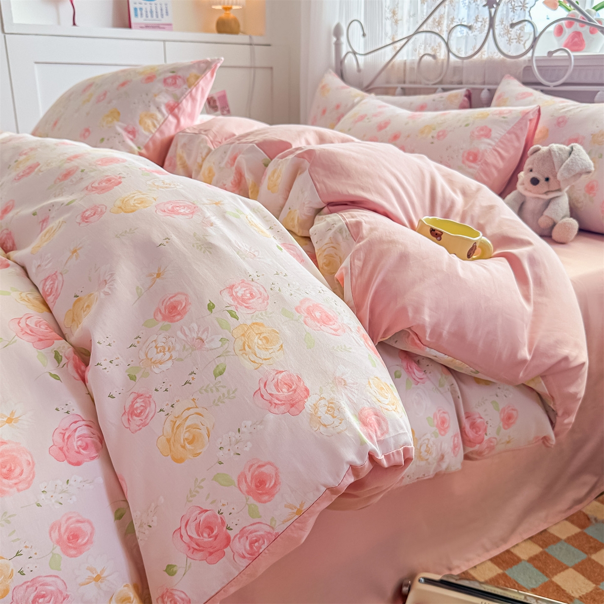 91家纺网 家纺一手货源 找家纺 （总）恒爱家纺 2025新款全棉花卉四件套