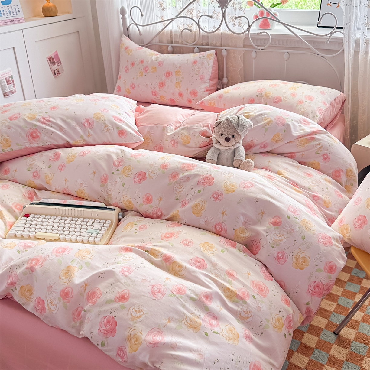 91家纺网 家纺一手货源 找家纺 （总）恒爱家纺 2025新款全棉花卉四件套