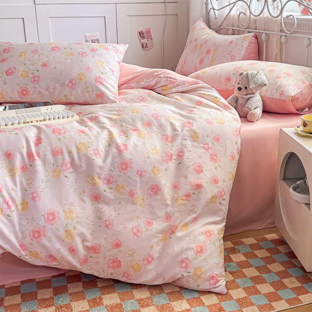 91家纺网 家纺一手货源 找家纺 （总）恒爱家纺 2025新款全棉花卉四件套