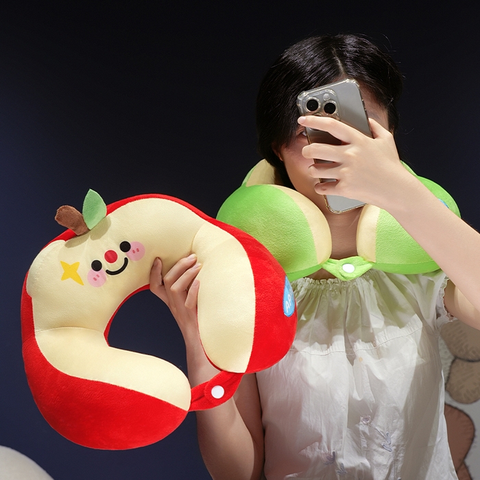 91家纺网 家纺一手货源 找家纺 仟亿莱 2025新款苹果驼峰U型枕 组合图仅供展示不可下单 30X30cm