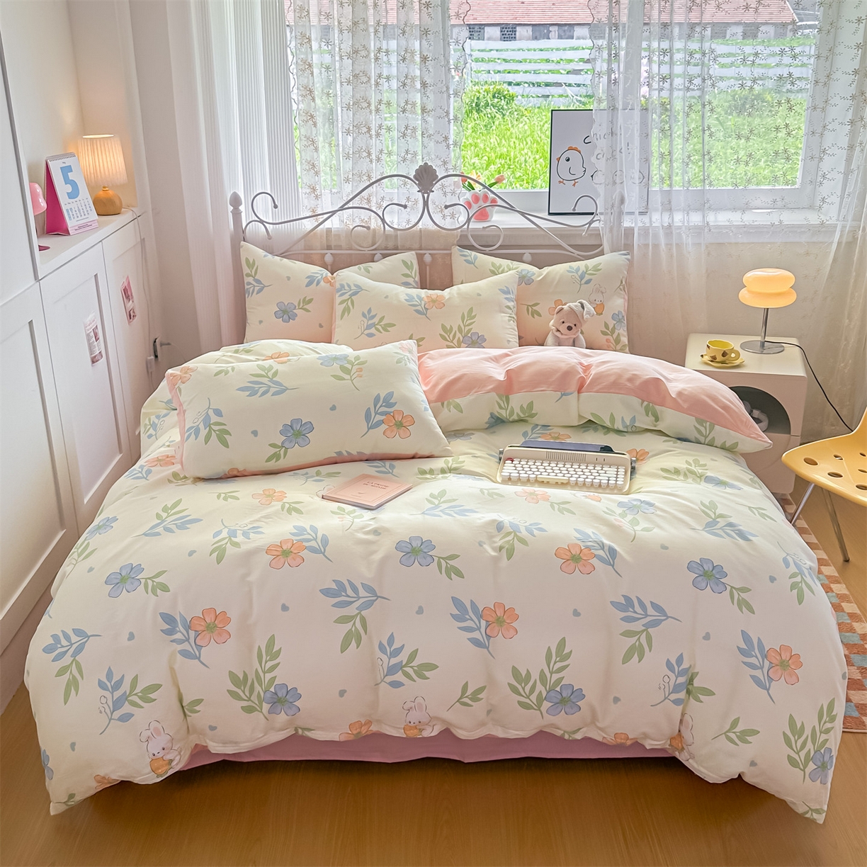 91家纺网 家纺一手货源 找家纺 （总）恒爱家纺 2025新款全棉花卉四件套