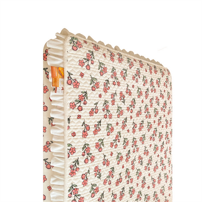 91家纺网 家纺一手货源 找家纺 雯豆家纺 2025新款牛奶绒花边床笠单床笠单品床笠单件床笠 牛奶绒花边床笠-花影重重