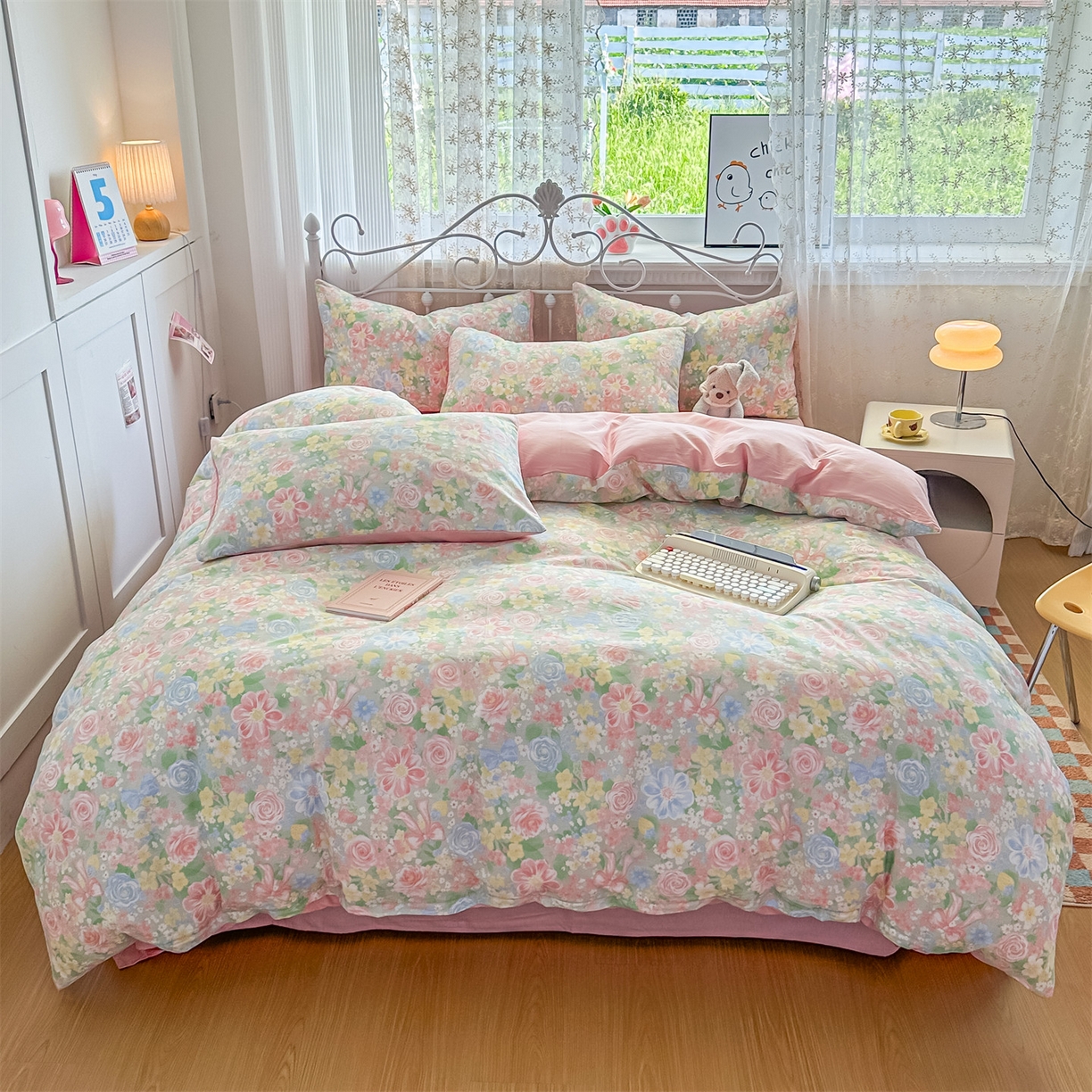 91家纺网 家纺一手货源 找家纺 （总）恒爱家纺 2025新款全棉花卉四件套