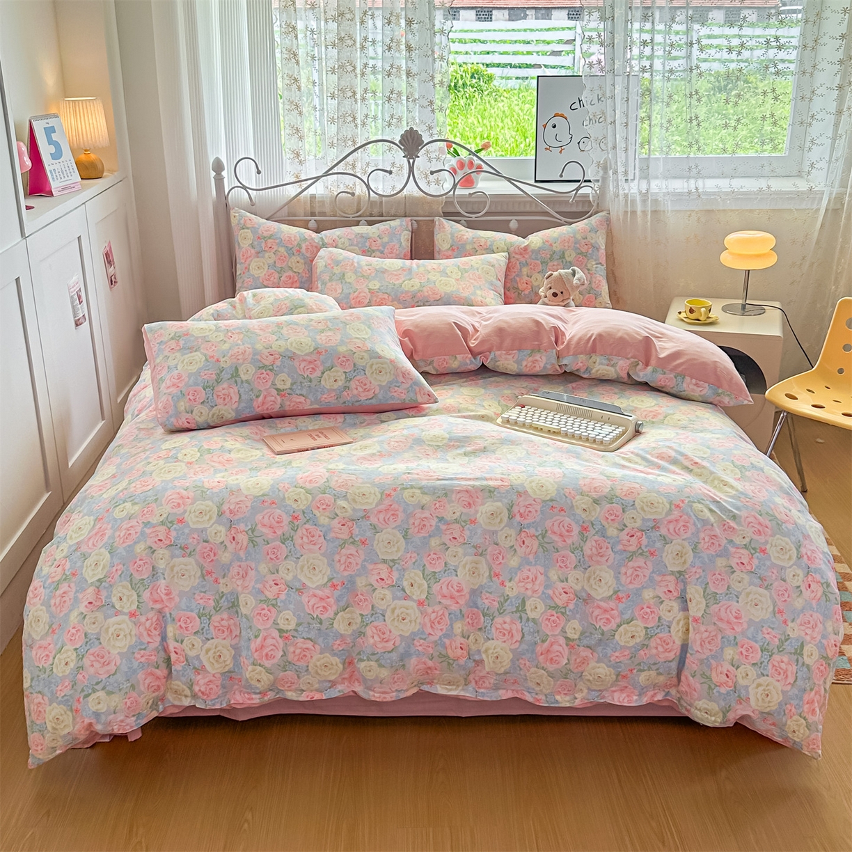 91家纺网 家纺一手货源 找家纺 （总）恒爱家纺 2025新款全棉花卉四件套