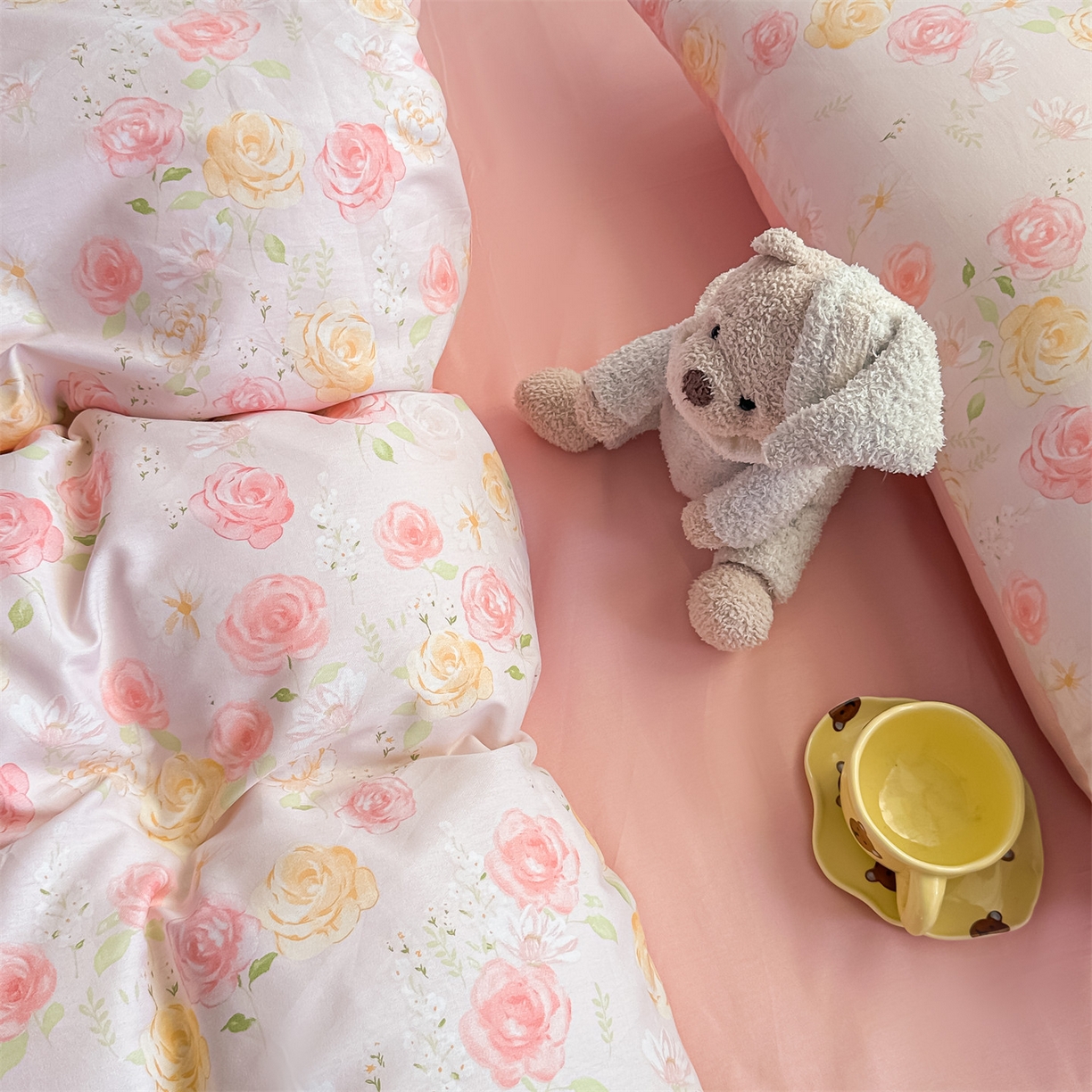 91家纺网 家纺一手货源 找家纺 恒爱家纺 2025新款全棉花卉四件套 爱莎