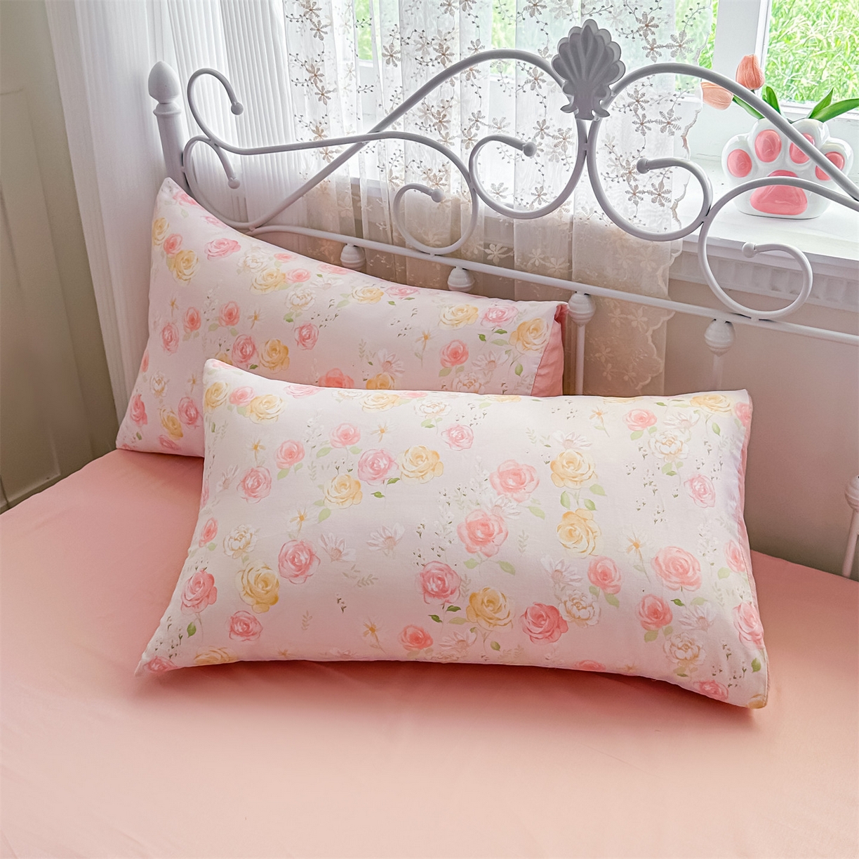 91家纺网 家纺一手货源 找家纺 恒爱家纺 2025新款全棉花卉四件套 爱莎