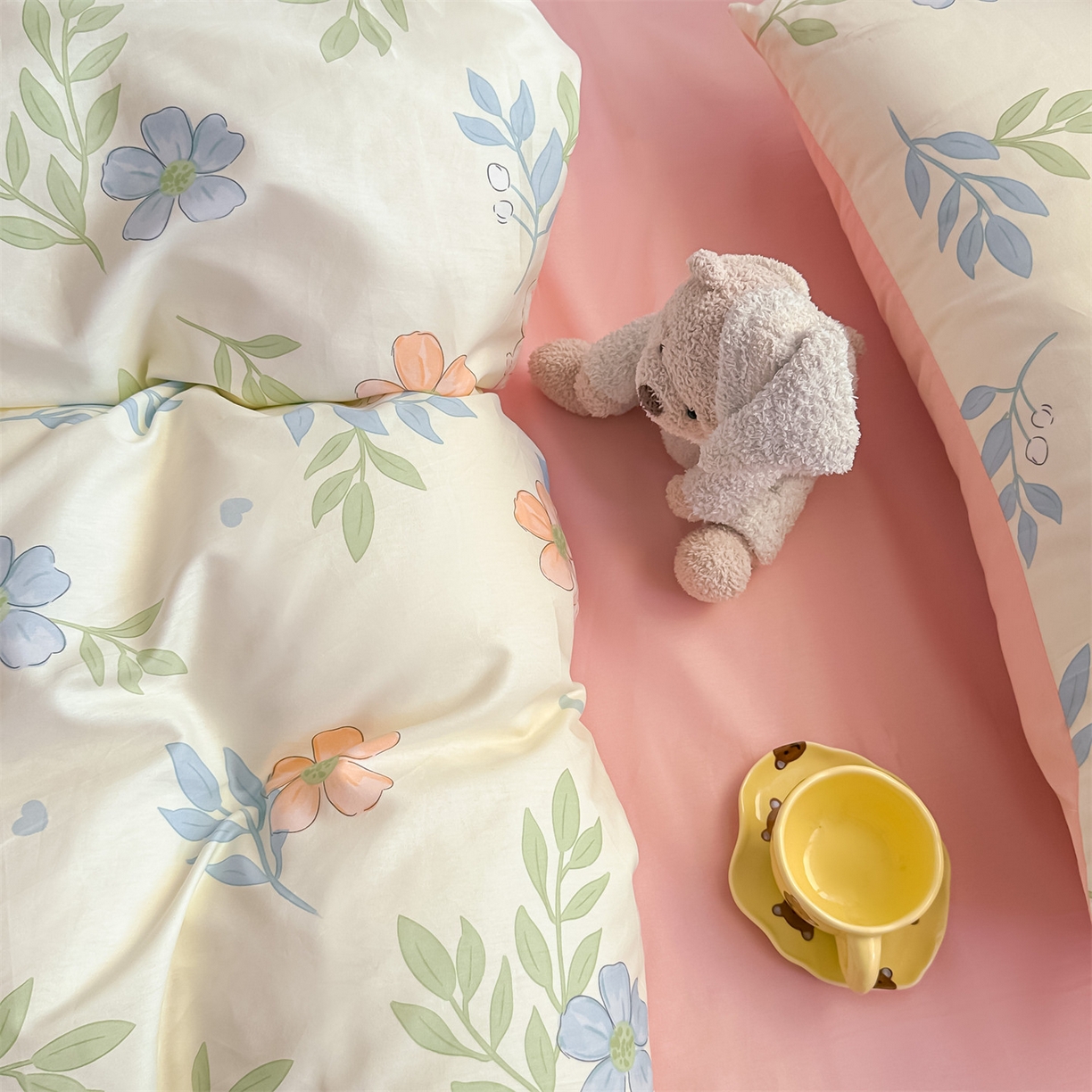 91家纺网 家纺一手货源 找家纺 恒爱家纺 2025新款全棉花卉四件套 空谷幽兰