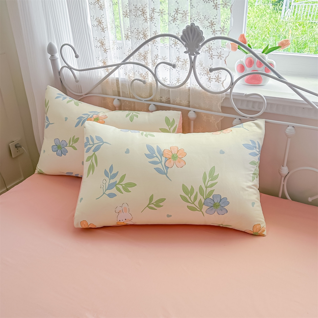 91家纺网 家纺一手货源 找家纺 恒爱家纺 2025新款全棉花卉四件套 空谷幽兰