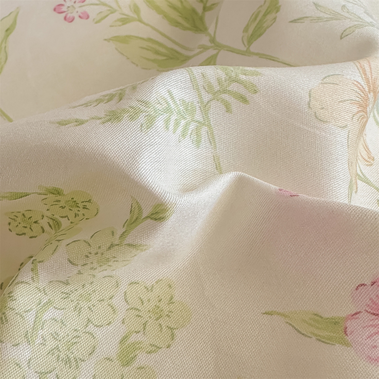 91家纺网 家纺一手货源 找家纺 恒爱家纺 2025新款全棉花卉四件套 绿色仙子