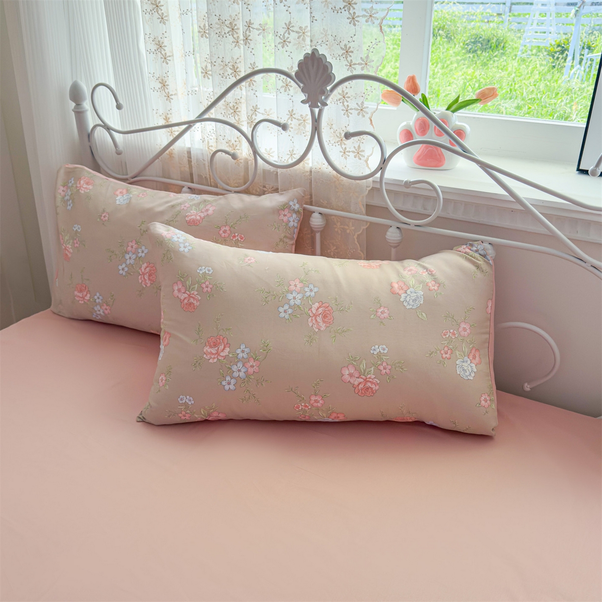 91家纺网 家纺一手货源 找家纺 恒爱家纺 2025新款全棉花卉四件套 络新妇