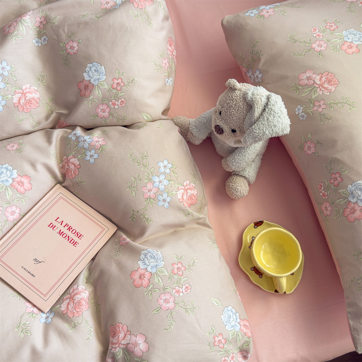 91家纺网 家纺一手货源 找家纺 恒爱家纺 2025新款全棉花卉四件套 络新妇