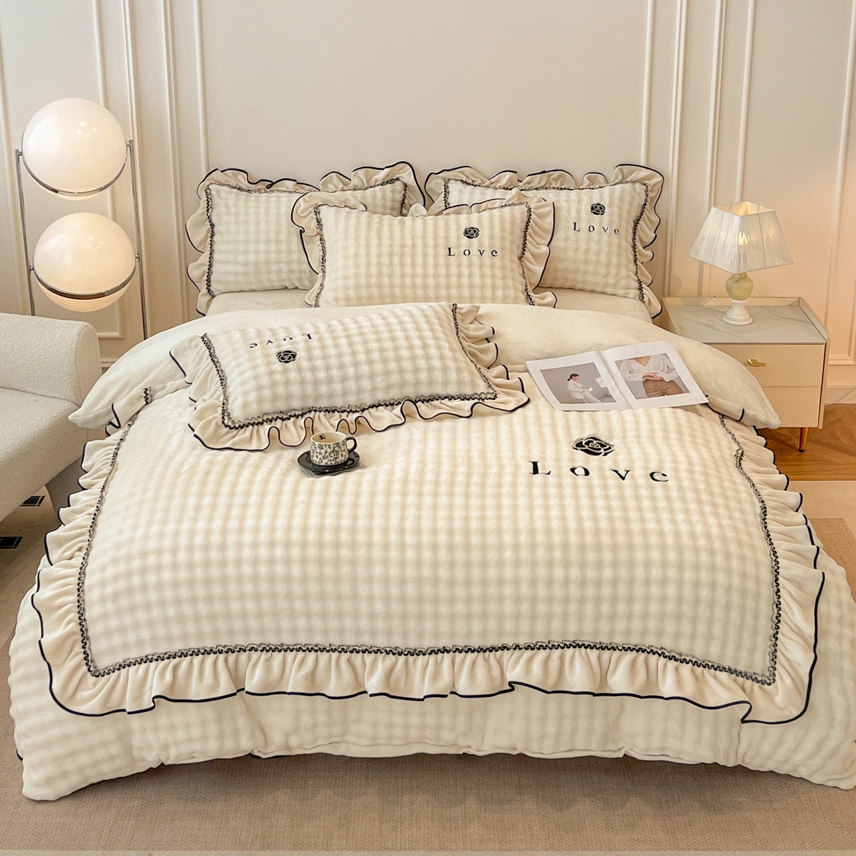 91家纺网 家纺一手货源 找家纺 （总）言熙居家纺 2025新款牛奶绒绣花四件套