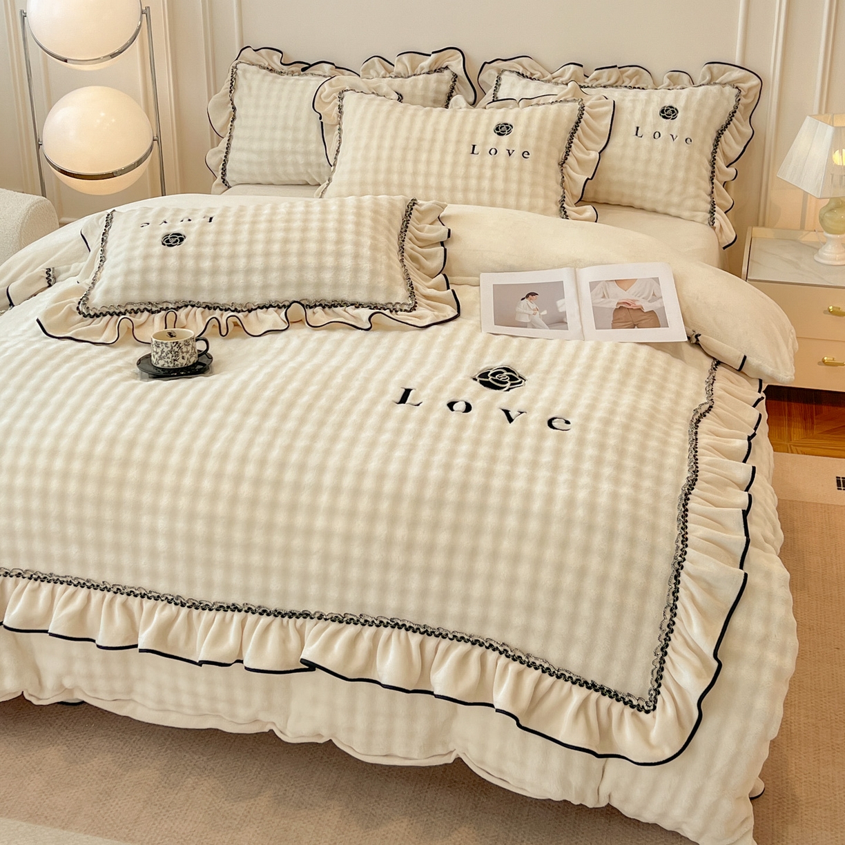 91家纺网 家纺一手货源 找家纺 （总）言熙居家纺 2025新款牛奶绒绣花四件套