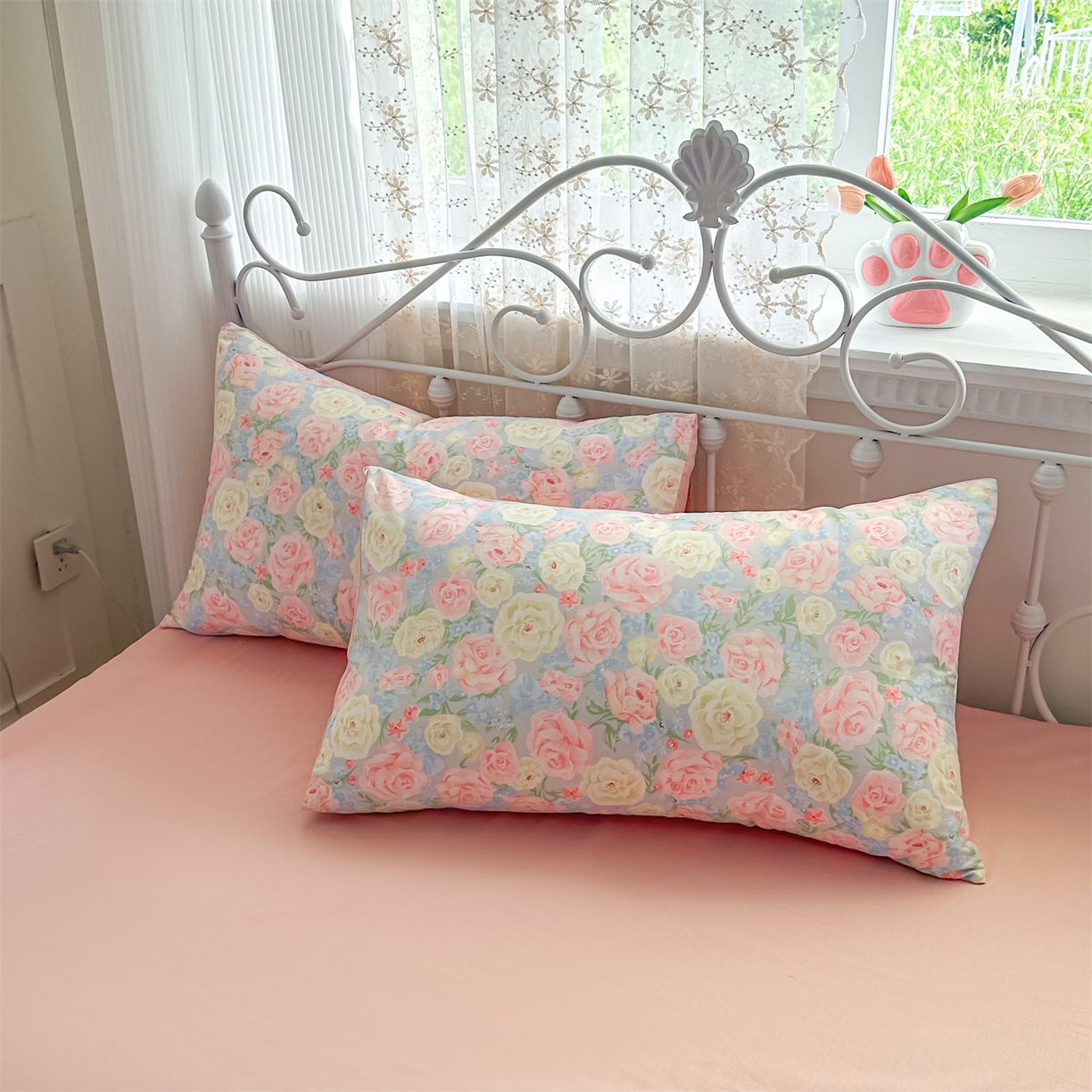 91家纺网 家纺一手货源 找家纺 恒爱家纺 2025新款全棉花卉四件套 南召公主