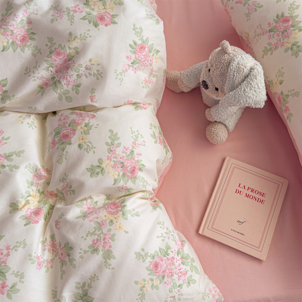 91家纺网 家纺一手货源 找家纺 恒爱家纺 2025新款全棉花卉四件套 铁线莲