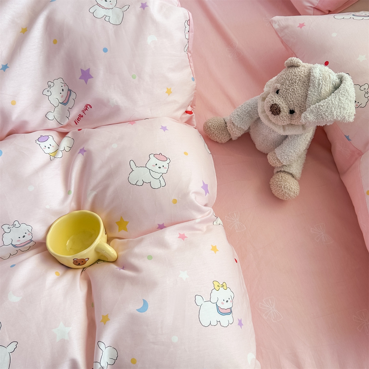 91家纺网 家纺一手货源 找家纺 恒爱家纺 2025新款全棉花卉四件套 小公主