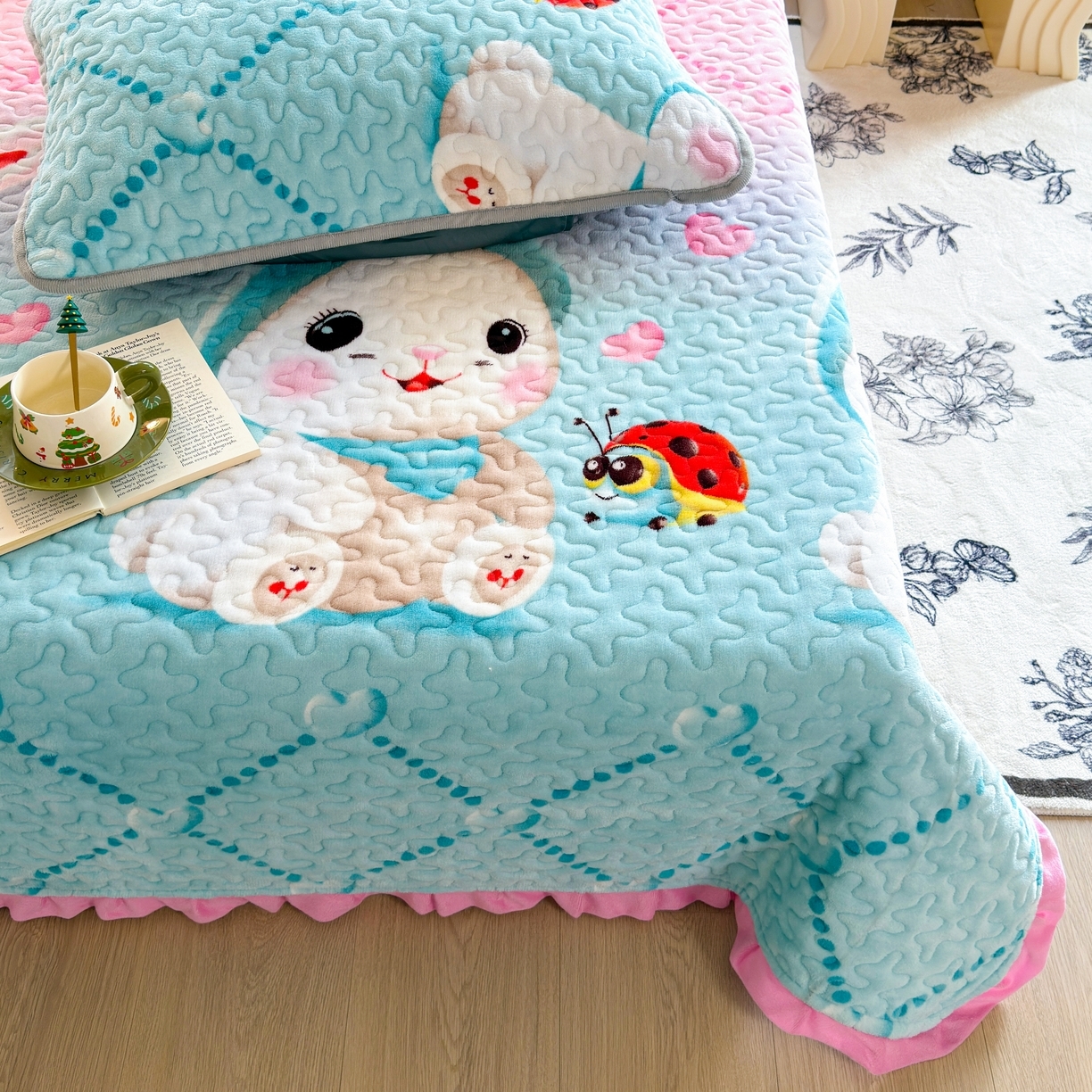 91家纺网 家纺一手货源 找家纺 （总）梓依家纺 2025新款牛奶绒花边单床盖三件套四件套