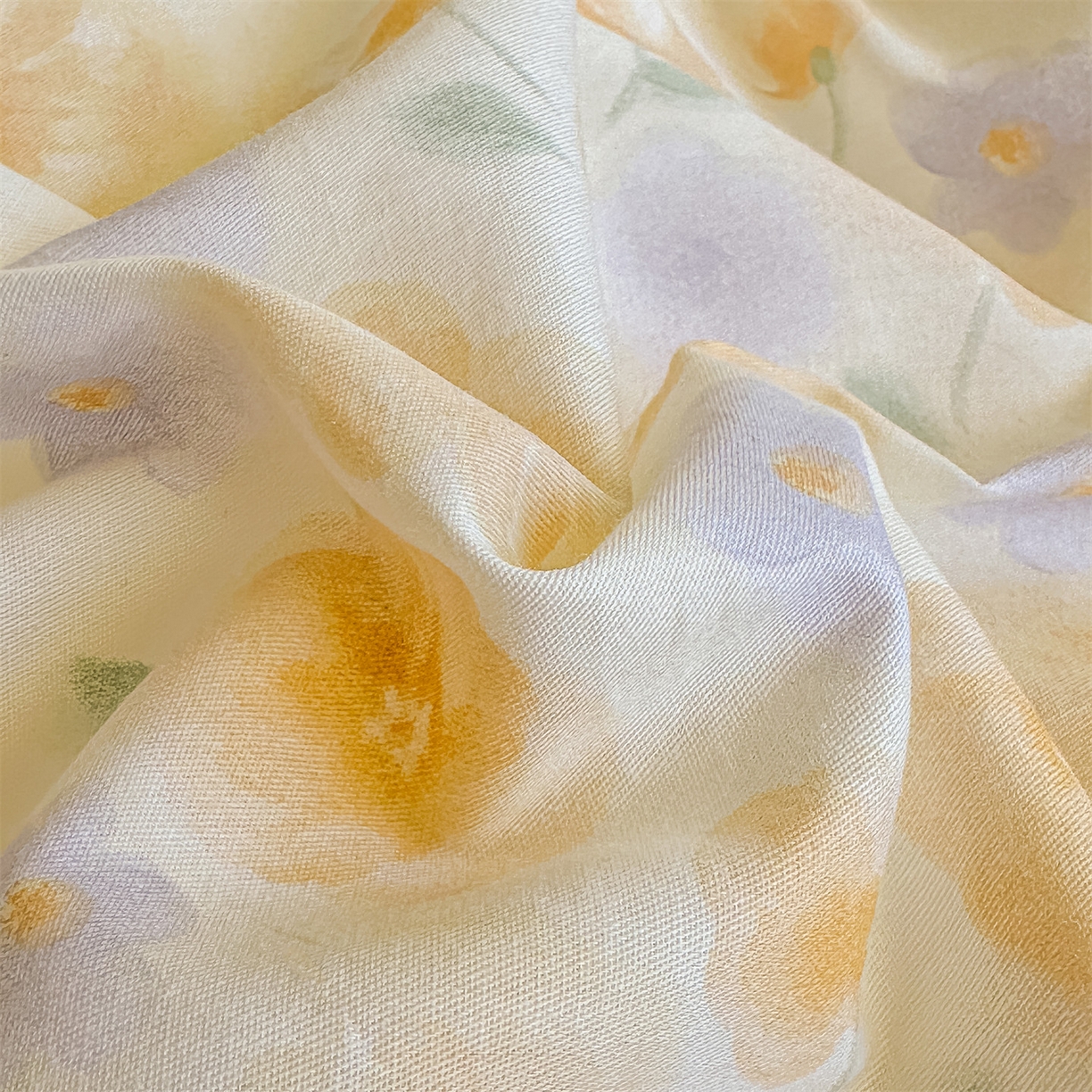 91家纺网 家纺一手货源 找家纺 恒爱家纺 2025新款全棉花卉四件套 洋甘菊