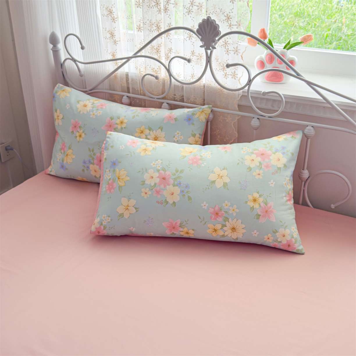 91家纺网 家纺一手货源 找家纺 恒爱家纺 2025新款全棉花卉四件套 夜来香