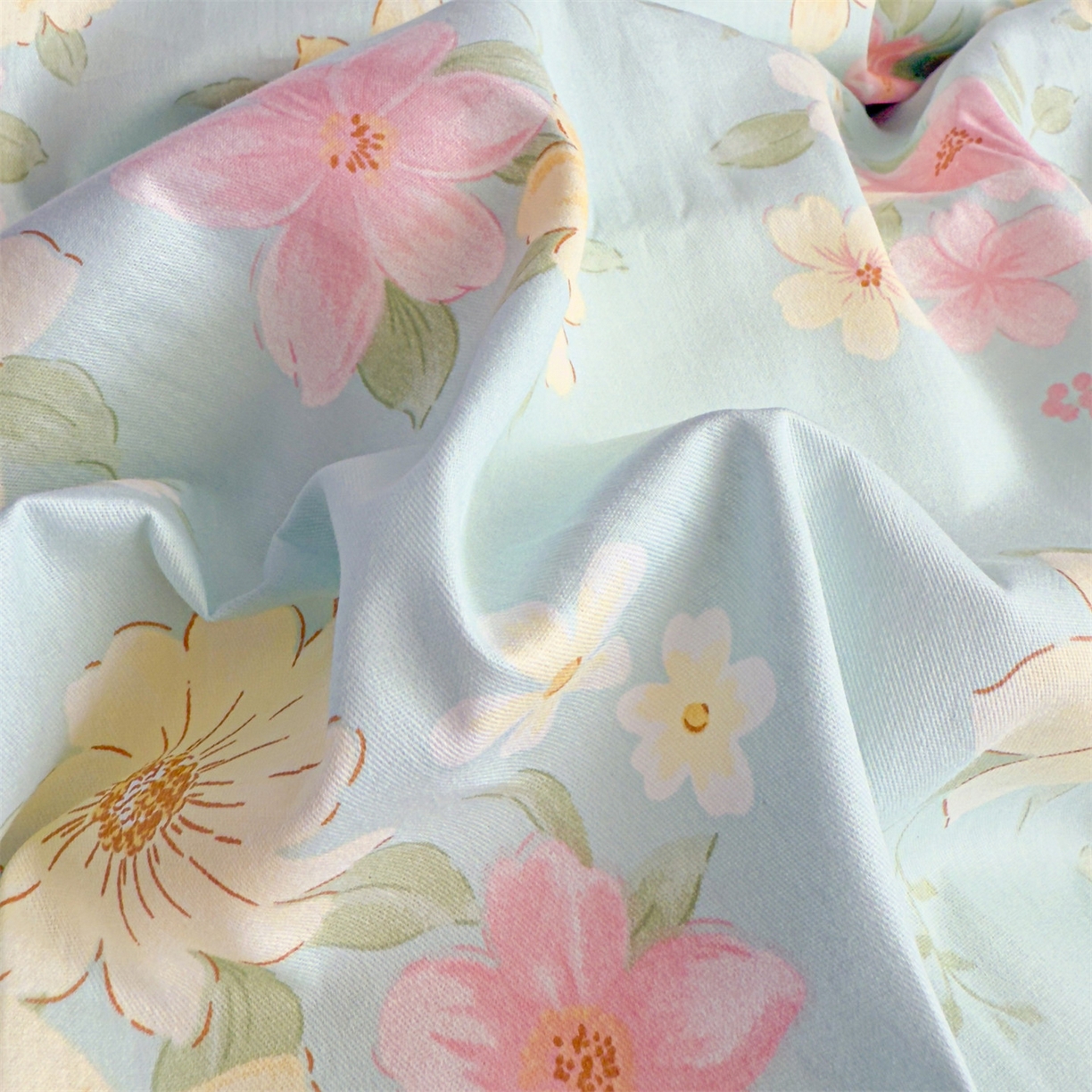 91家纺网 家纺一手货源 找家纺 恒爱家纺 2025新款全棉花卉四件套 夜来香